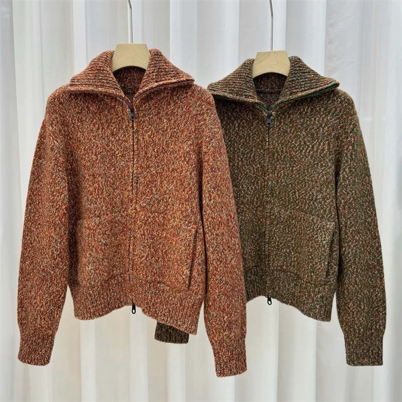 

Кардиган для женщин. Новый эластичный вязаный облегающий топ с длинными рукавами на осень 2021. Женский свитер из смеси кашемира. Толстое пальто y2k.