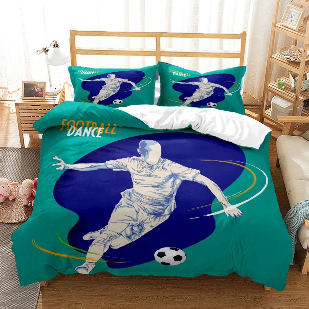 

3D Football Duvet Cover Soccer/ Football Digital Print Polyester Bedding Sets Child Kids Covers Boys Bed Linen Set For Teens