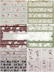 Xiao Bai Jia Floral Collection 3-Character Plain Washi & PET Journal/Planner Tape