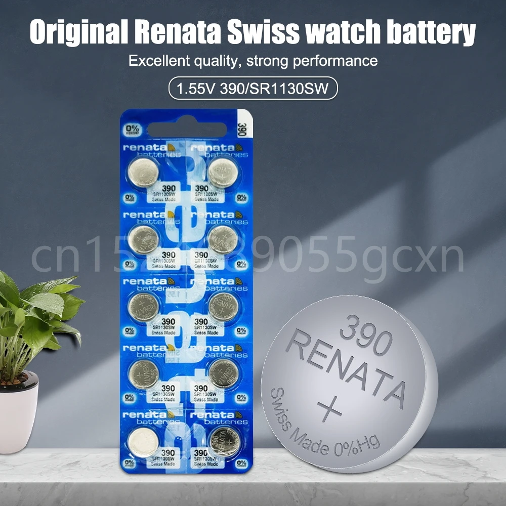 New Renata 390 SR1130SW AG10 389 LR54 LR1131 1.55V Silver Oxide Watch Battery for Toy Scale Button Cell Swiss Made