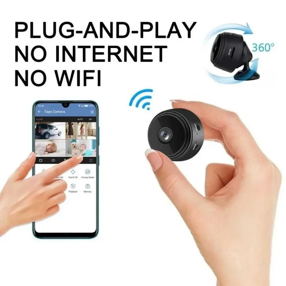 Micro Video Recorder Mini Camera Wireless Design Motion Detection Two-Way Talk Camera Night Vision Alarm System Wireless Camera
