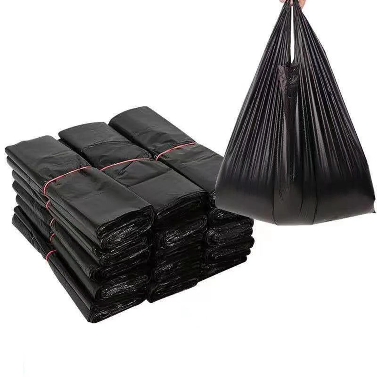 

Black Rubbish Bag Sanitation Property Large Rubbish Bag Garden Household Thickened Hotel Commercial Household Cleaning