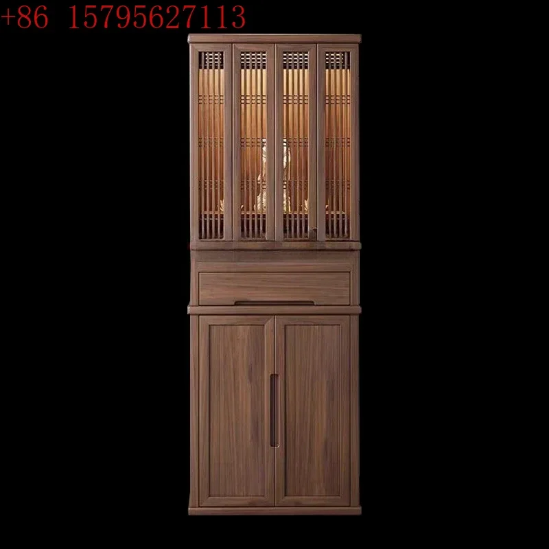 

A50 New Chinese style, table, modern light luxury small vertical cabinet, living room utility cabinet, solid wood locker