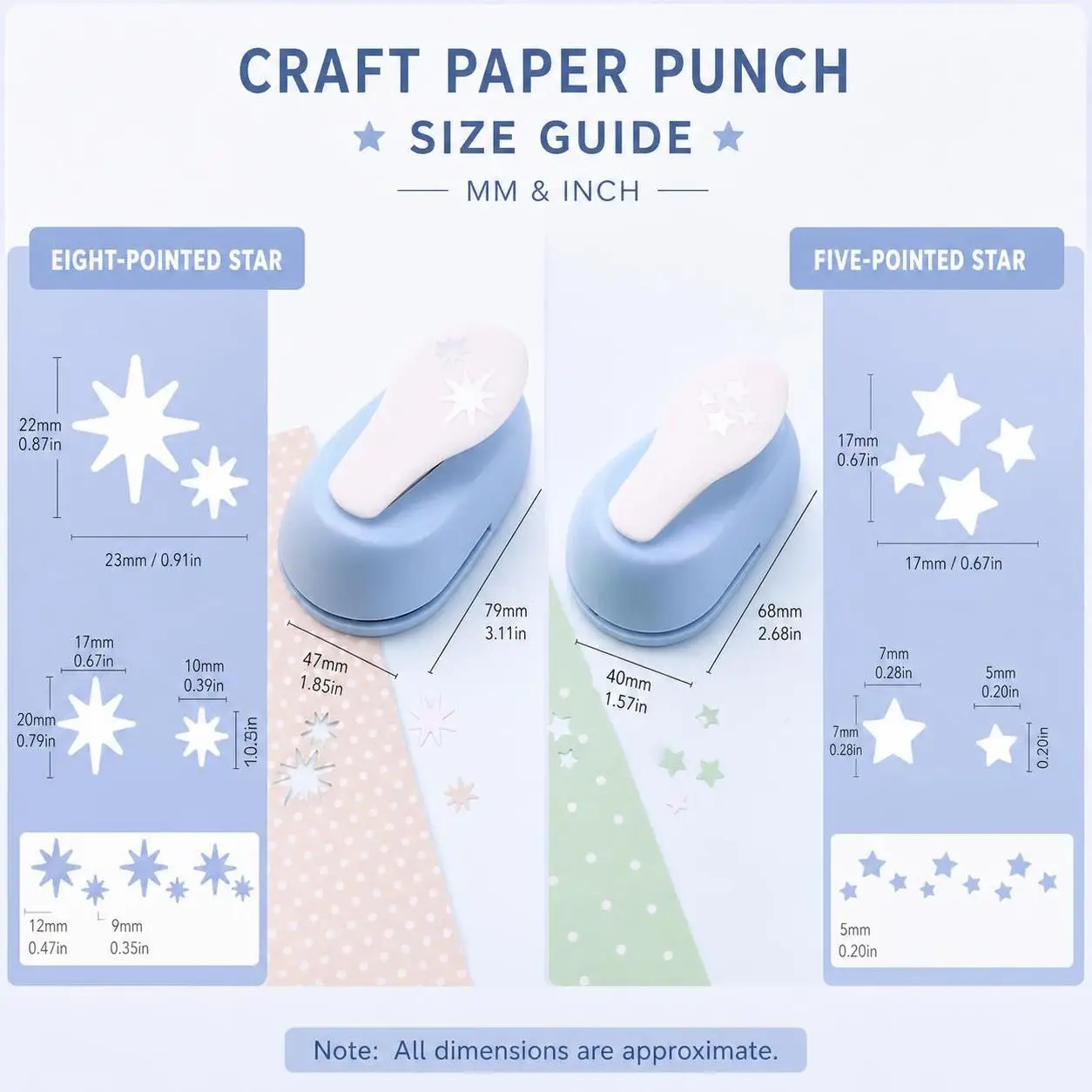 DIY Star Shape Hole Punch Embossing Tool Paper Cutting Punch for Scrapbooking Card Making Planner Decoration Office Craft Tools