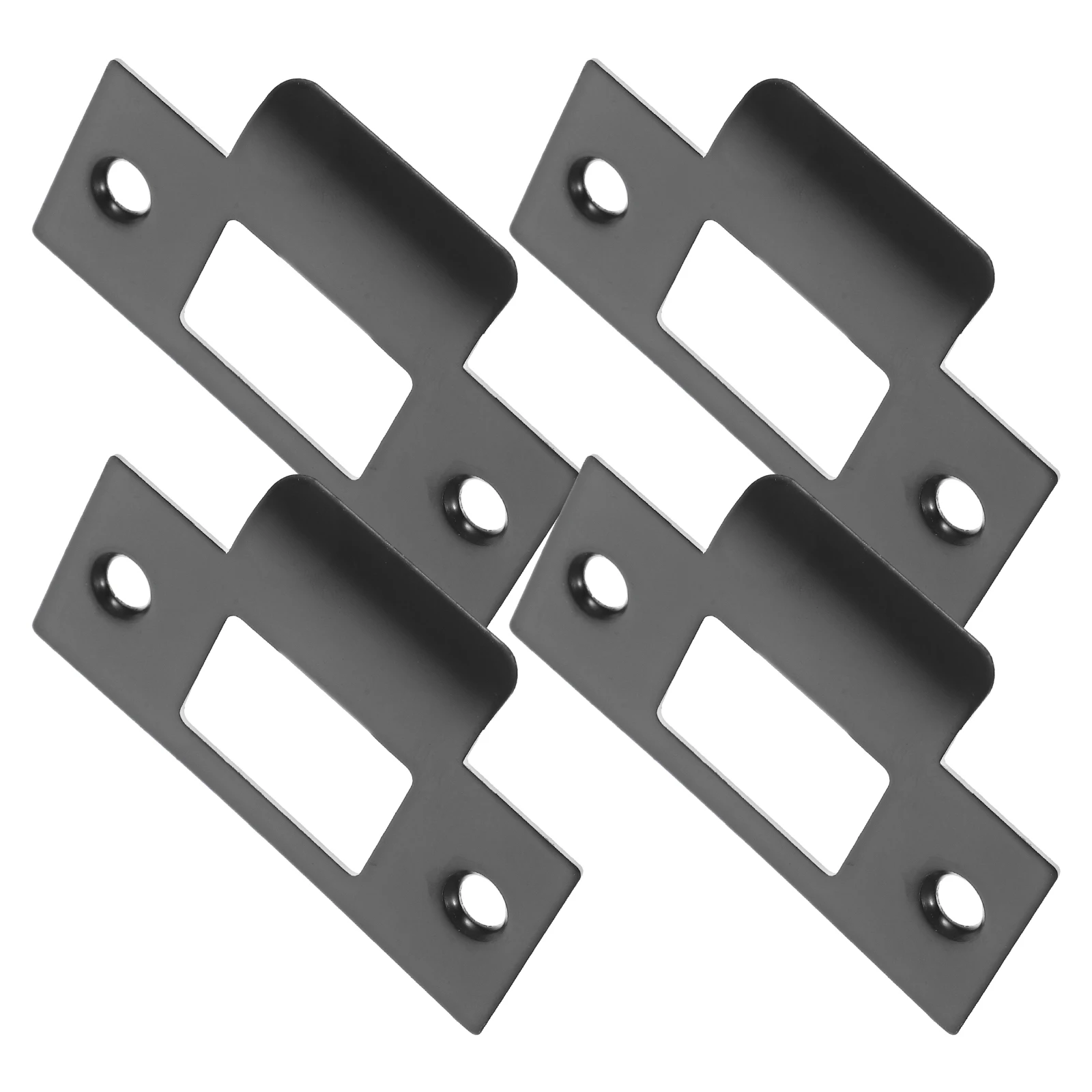 

4 Pcs Door Lock Guide Plates Black Stainless Steel High Strength Door Reinforcement Kit Compatible With Most Doors