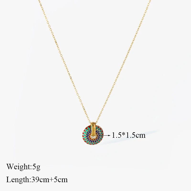 EILIECK 316L Edelstahl Phoenix-Blumen-Kreuz Geometrische Halskette Ohrringe für Damen Modisches Wasserdichtes Schmuckset Hochzeit – Detail 9