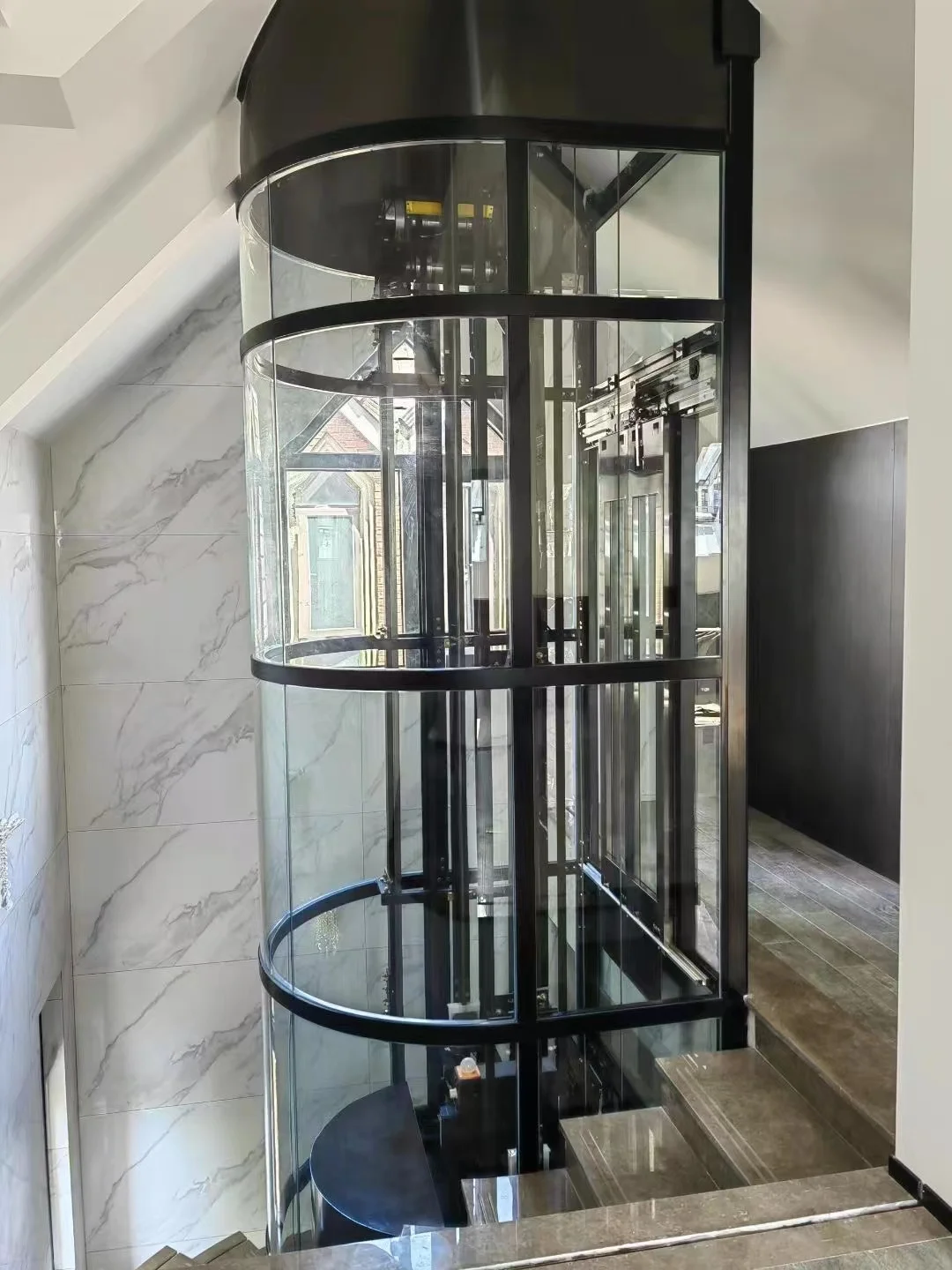 Customized horseshoe shaped home elevator for 2,3,4,5,6floor