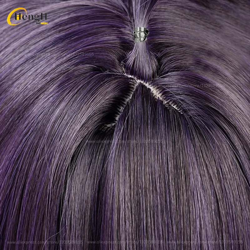 Anime Albedo Synthetic Wig, Long Dark Purple Cosplay