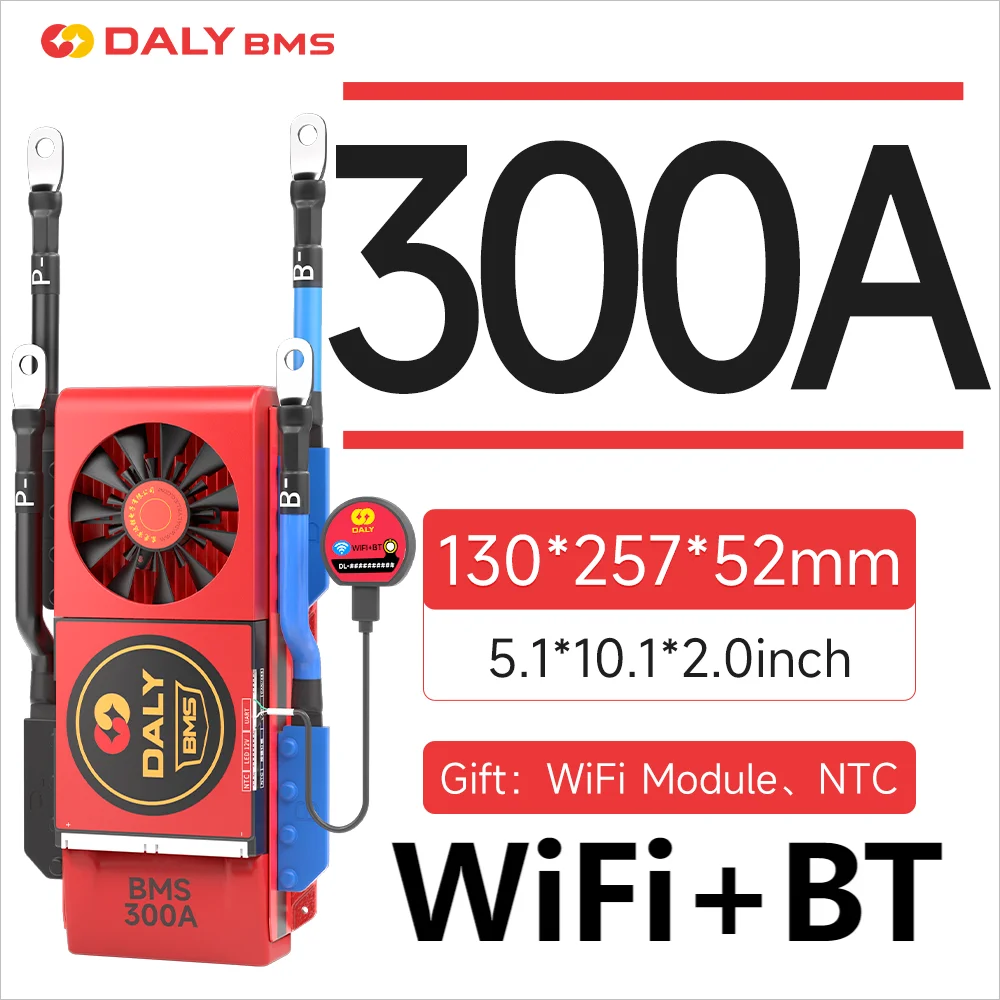 Daly BMS 300A WiFi Bluetooth For Solar energy Storage to inverter Lifepo4 4S 12V 8S 24V 16S 48V lithium Battery