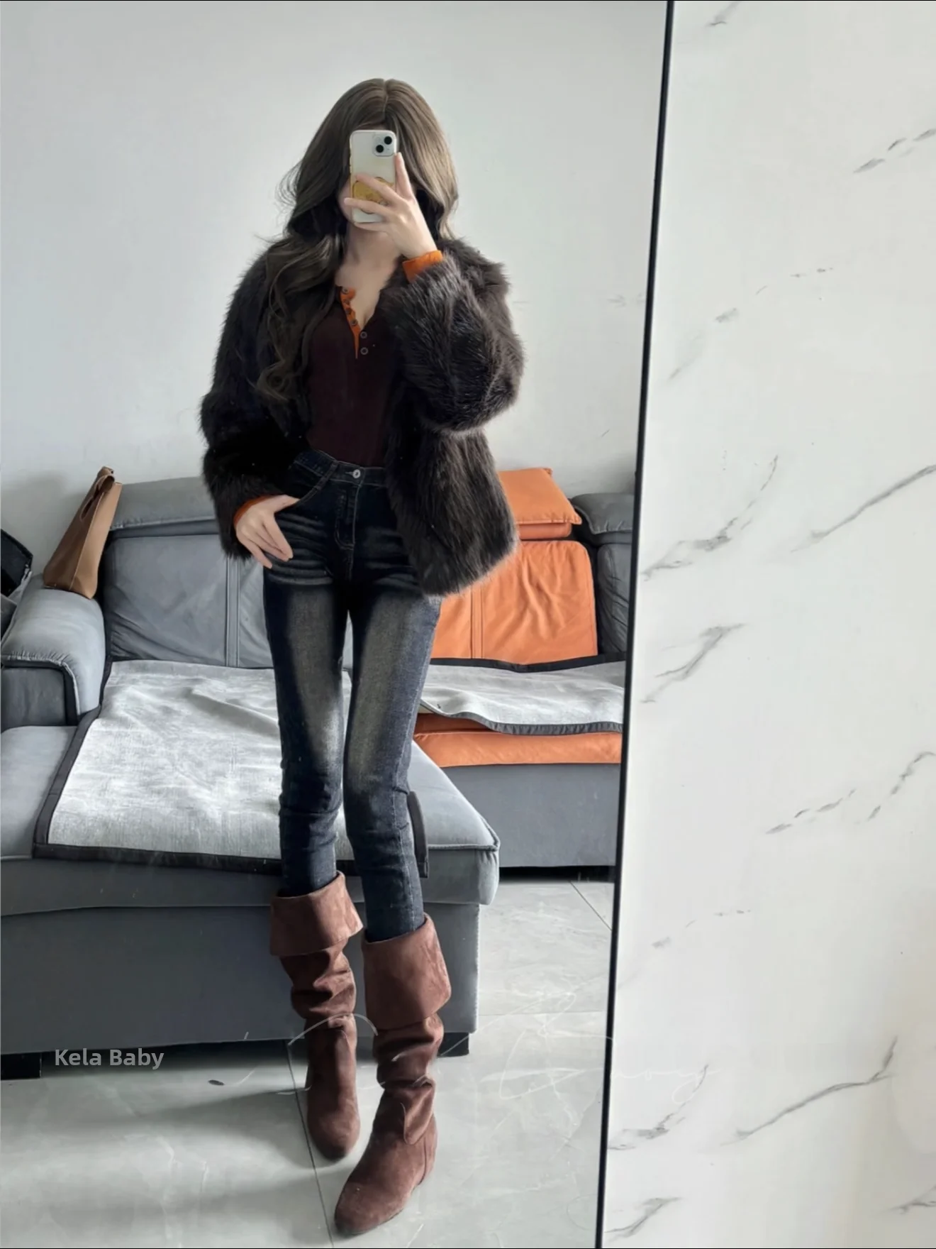 High Waist Slim Fit Jeans Women's High Waist Butt Lifting Slimming Everyday Versatile Nine Point Denim Pants Korean Style