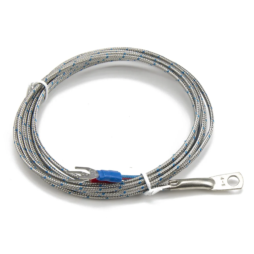 FTARR02 J type 2m multi cores metal screening cable 5mm diameter hole ring head thermocouple temperature sensor