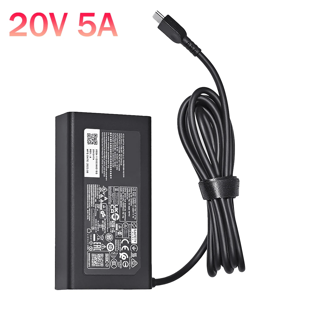 100W AC Adapter Charger For Lenovo ThinkBook 20V 5A TYPE-C ADL100YDC3A ADL100YCC3A ADL100YAC3A YOGA Laptop Power Supply