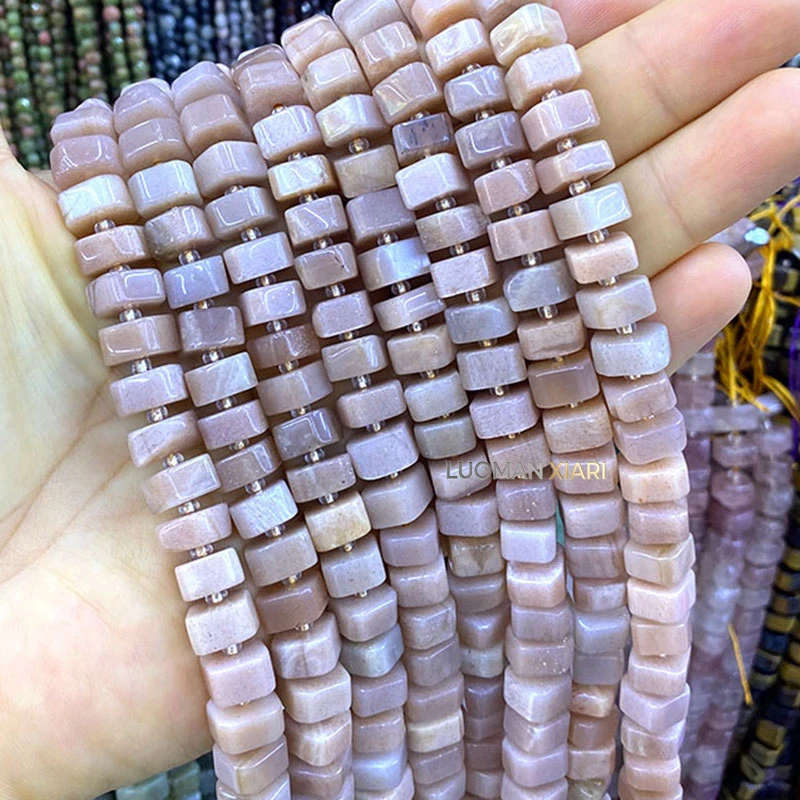 Großhandel 5x9mm Unregelmäßige Rondell-Naturstein-Kristall-Jade-Abstandsperlen für Schmuckherstellung DIY-Armbänder Charms Zubehör – Detail 3