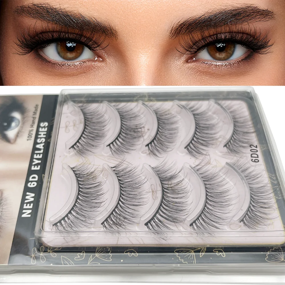 5 Paar Cat-Eye-Wimpern mit schlankem und natürlichem Make-up-Effekt, D-Roll 12-17mm 3D Natürliche Künstliche Wimpern in Mehreren Teilen, Weich