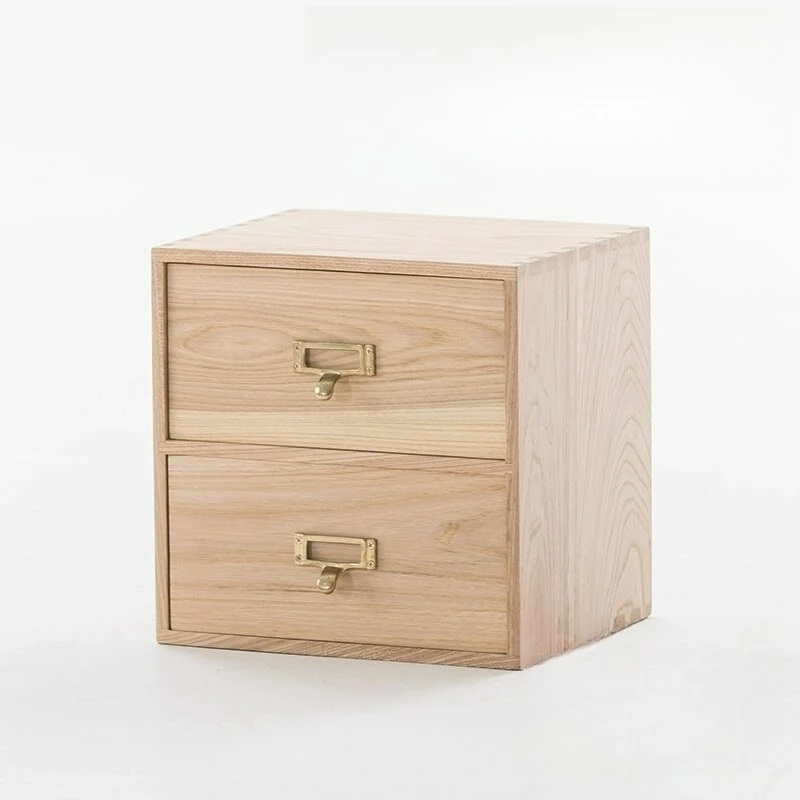 LTT double grid double pumping elm desktop storage box storage box free combination wooden box