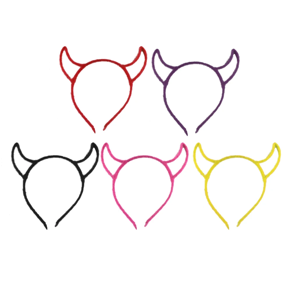 

5Pcs Horn Headband Durable Halloween Costume Accessory Prop Unique Design Fits All Ages Cool Themed Hair Hoop