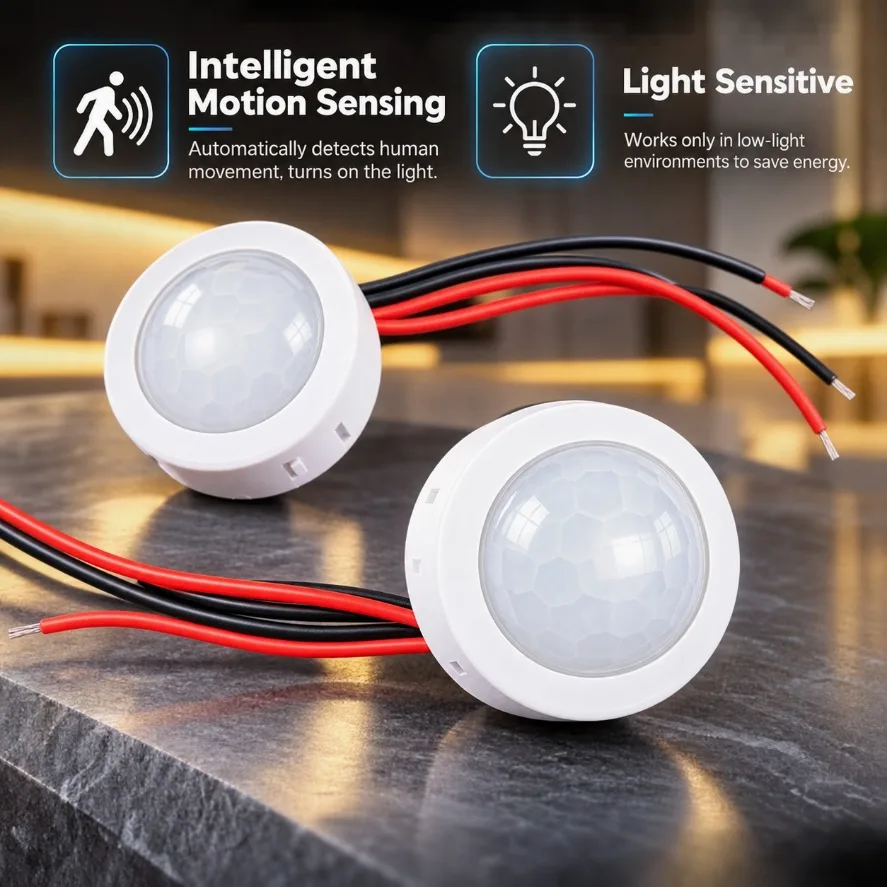 DC12V-24V High Sensitive PIR Infrared Motion Sensor Switch Auto On/Off Light Detector for LED Night Lamp Home Indoor Lighting