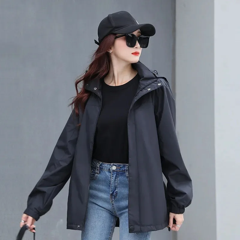 

2025 Men Women Fashion Hooded Jacket Korean Ladies Long Sleeves Zipper Outwear Autumn Female Large Size 4XL Stormtrooper Coat