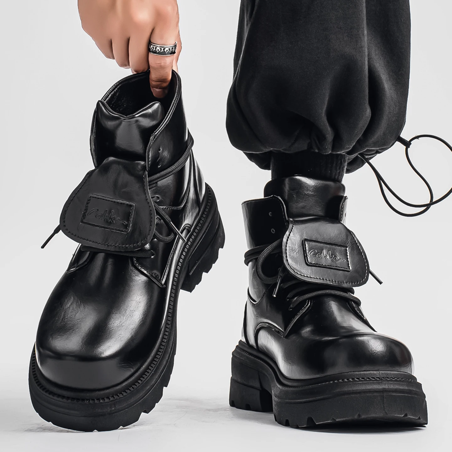 

Мужские повседневные ботинки в деловом стиле: модные осенние новинки с увеличенной подошвой, противоскользящие, износостойкие, с широким носком