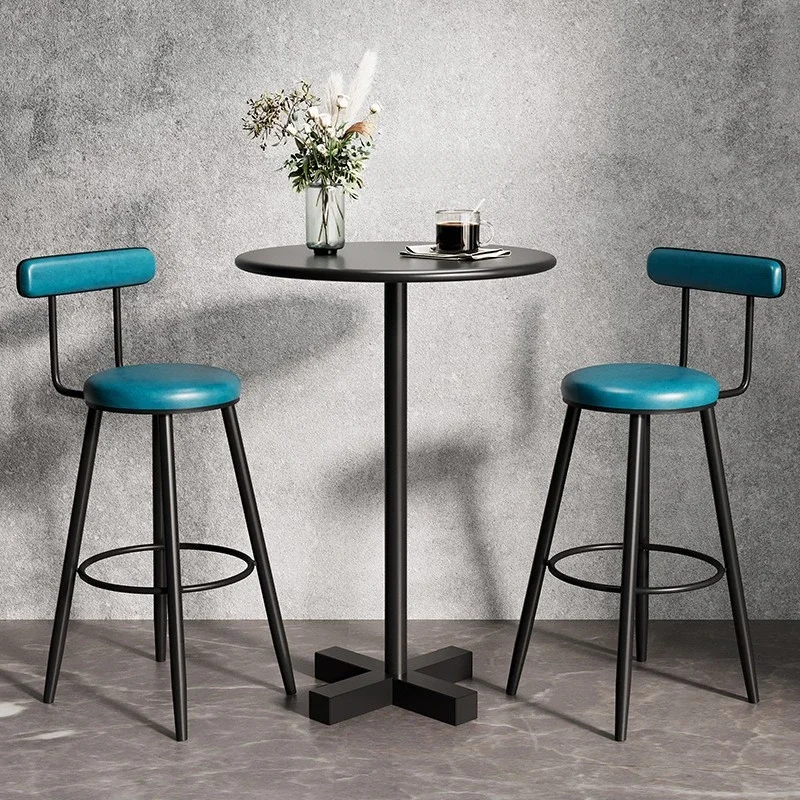 Nordic Reception Bar Stool, encosto minimalista, cozinha de alto luxo, fezes de metal moderno, móveis ergonômicos, XR50BY