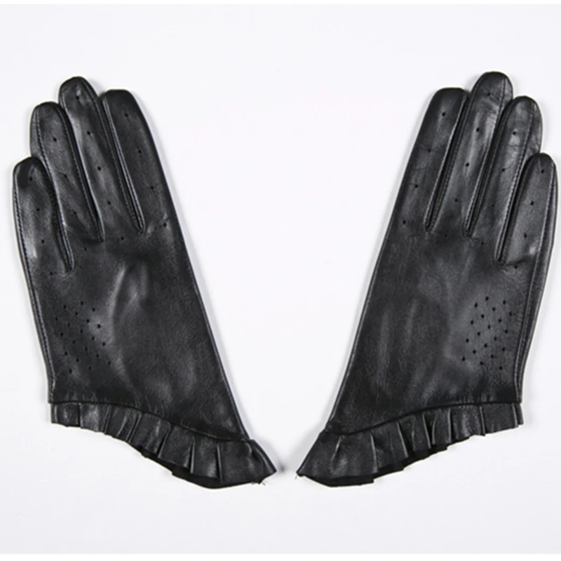 GOURS-guantes de piel auténtica para mujer, de piel de cabra, Forro fino, cálido, suave, para conducir, a la moda, nuevo GSL021