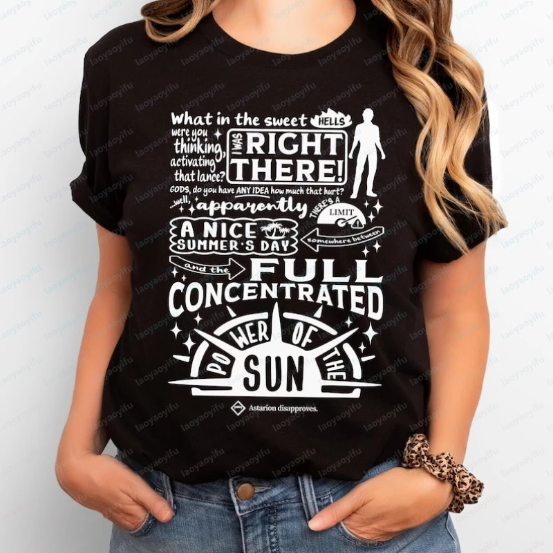 Astarion totalmente concentrado poder del sol divertida Camiseta de algodón divertido juego Astarion Fan BG3 camisas Baldur's Gate 3 regalo Top