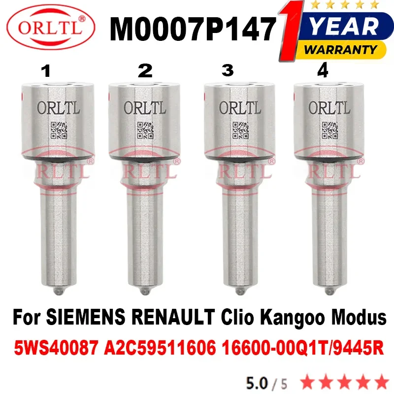 4 PC NEW Injection Nozzle M0007P147 ALLA147PM007 For SIEMENS RENAULT Clio Kangoo Modus 5WS40087 A2C59511606 16600-00Q1T/9445R