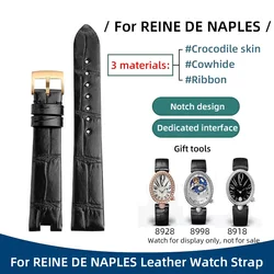 For Reine de Naples watch band Breguet Strap REF 8918 8908 8928 8998 watch belt Crocodile cow ribbon Concave Mouth Bracelet 16mm