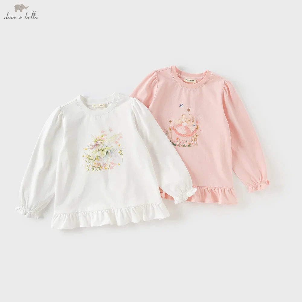 

Dave Bella Children Long Sleeves T-shirt Girls Baby Cotton Undershirt Comfortable Cartoon Print Casual Top Elegant DK3252378