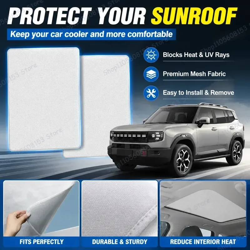For JETOUR T1 2025–2024 Suede Sunroof Shade UV Protection Heat Insulation Skylight Cover Electrostatic Adhesion Car Interior