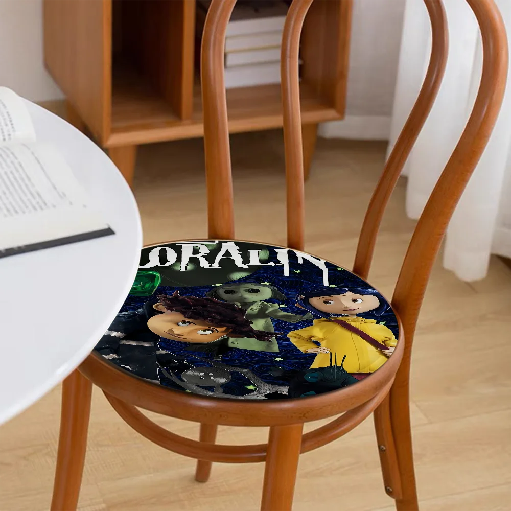 Vintage Anime Movie Coraline Square Dining Chair Cushion Circular Decoration Seat For Office Desk Chair Mat Pad