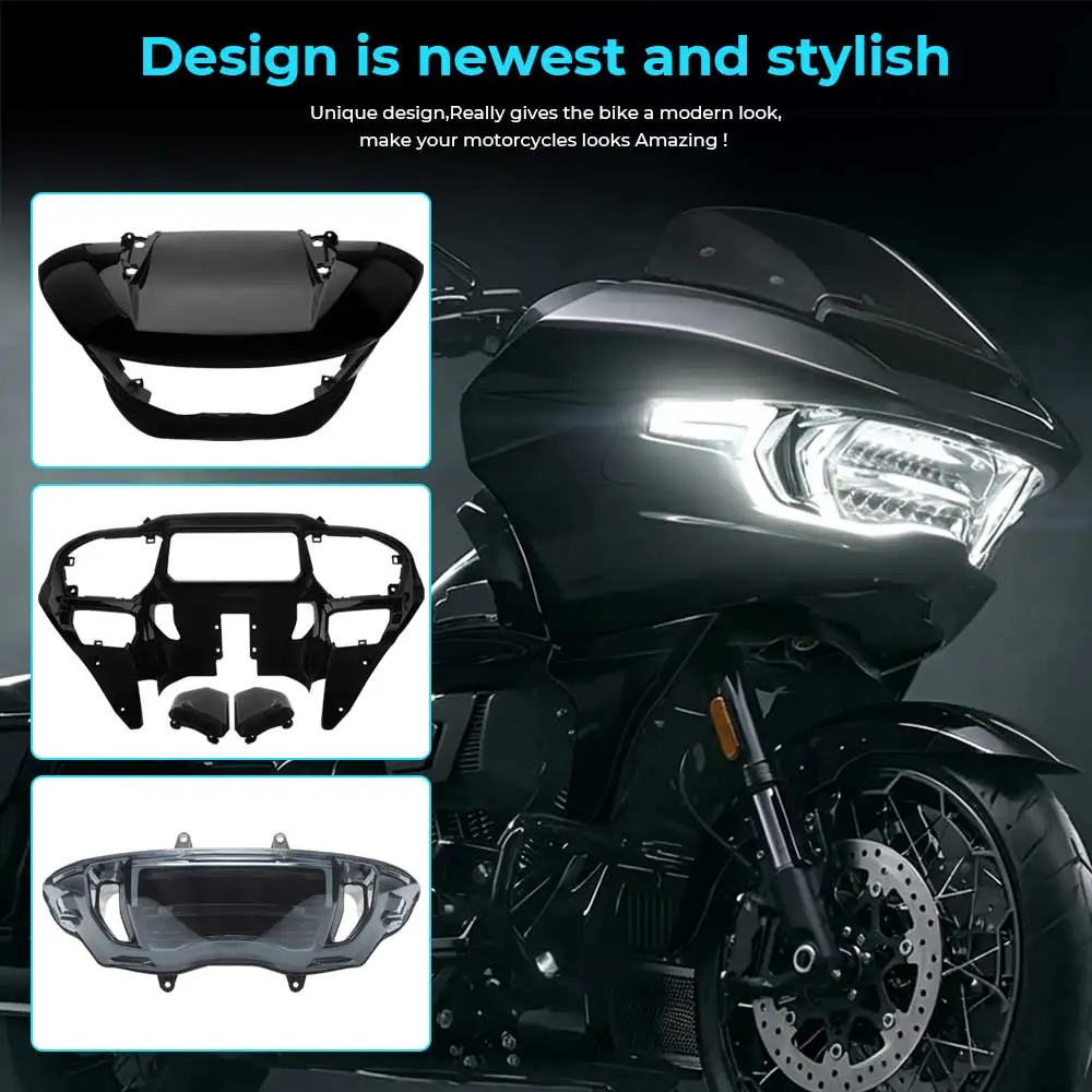 1 Set Inner & Outer Fairing and LED Headlight Assembly For Harley Touring Road Glide FLTRX FLTRXSTSE 24-26 FLTRXSE 23-25 Motor