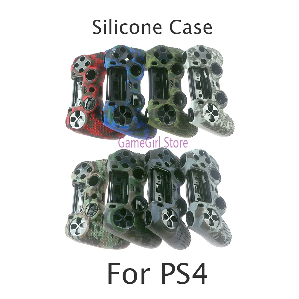 

10pcs Non-slip Camouflage Water Transfer Printing Rubber Silicone Case Skin Protective Cover for PlayStation PS4 Controller