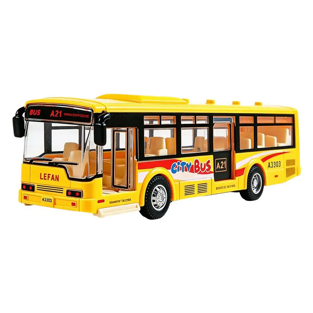 Autobús Urbano de Juguete con Retroceso, Modelo Realista de Vehículo de Transporte Público, Funciona por Fricción, Regal