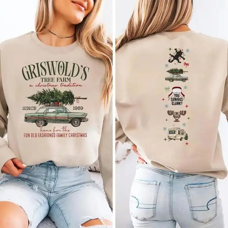 Grisworld 2 lados You Serious Clark sudadera película navideña Es una belleza Clark chándal todo fósforo manga larga nueva llegada