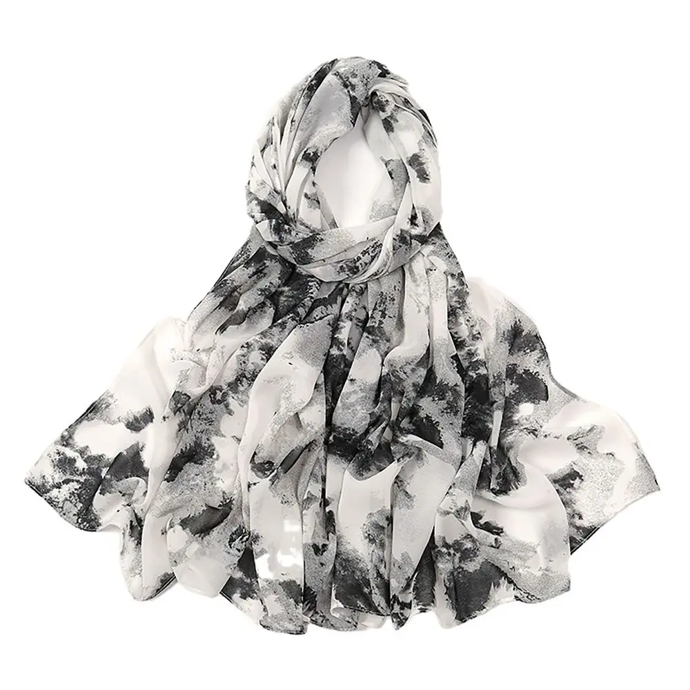 Light Luxury 180cm Long Shawl Skin-friendly Floral ​Scarf Chiffon Printing Wrap Hijab for Woman