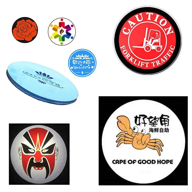 Custom Gobo Lens 37mm/53mm High-Definition Glass for Logo Projector with Custom Advertising Text And Arabic Pattern