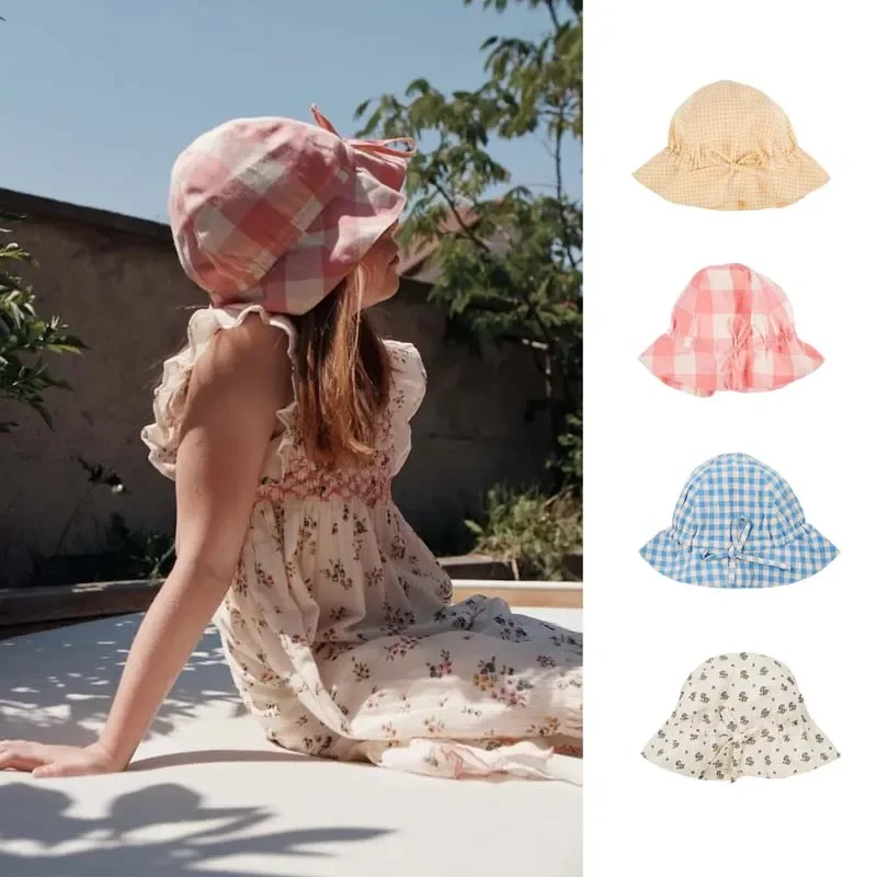ما قبل البيع (السفينة أبريل) 2025 EM الصيف الطباعة قبعة طفل الفتيات الملابس القبعات للفتيات الأسرة الأخوات قبعة الطفل التصوير الدعائم #1
