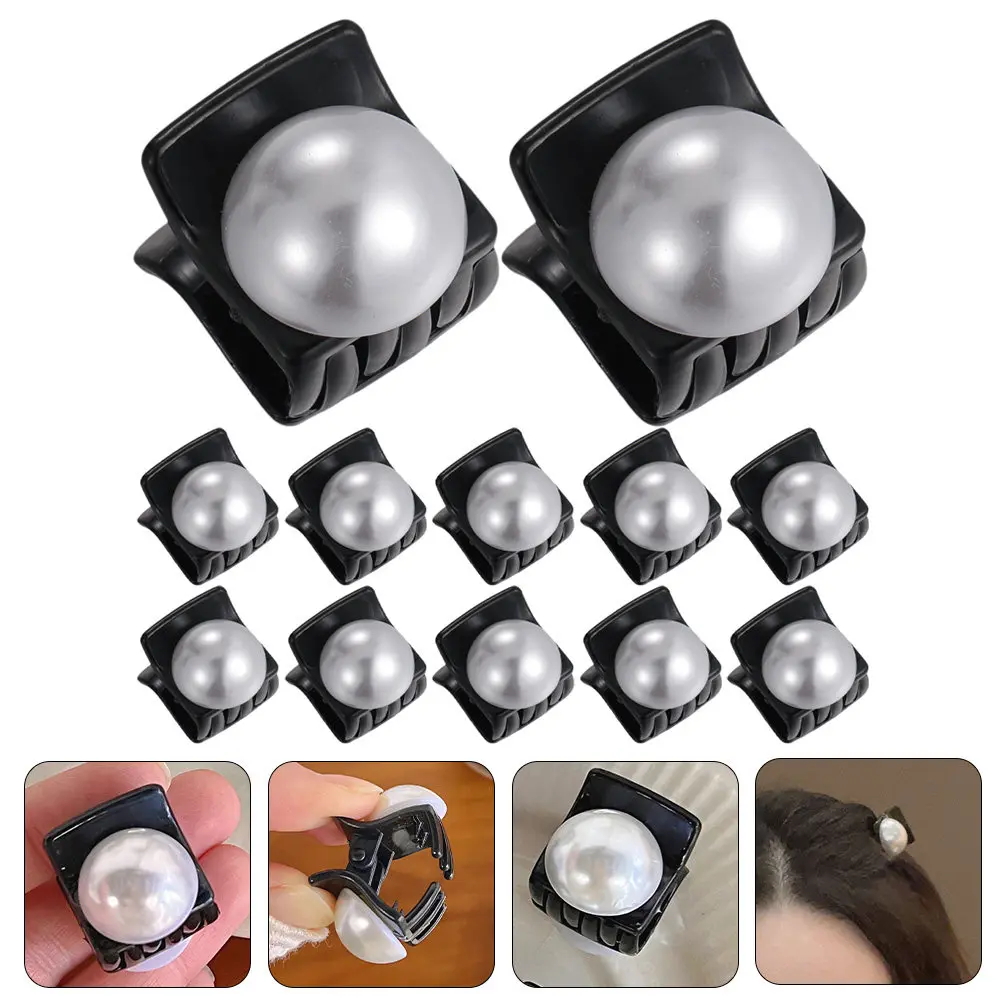 

12Pcs Mini Pearl Hair Claw Clips Small Hair Clips for Women Delicate Elegant Styling Tools for Bangs Control Shopping Banquet