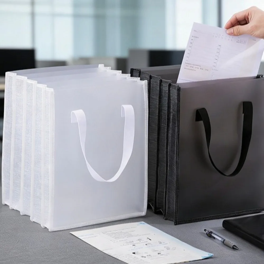 5-layer A4 Layered File Handbag Widened Large Capacity Portable Documents Organizer Stretchable Paper Holder