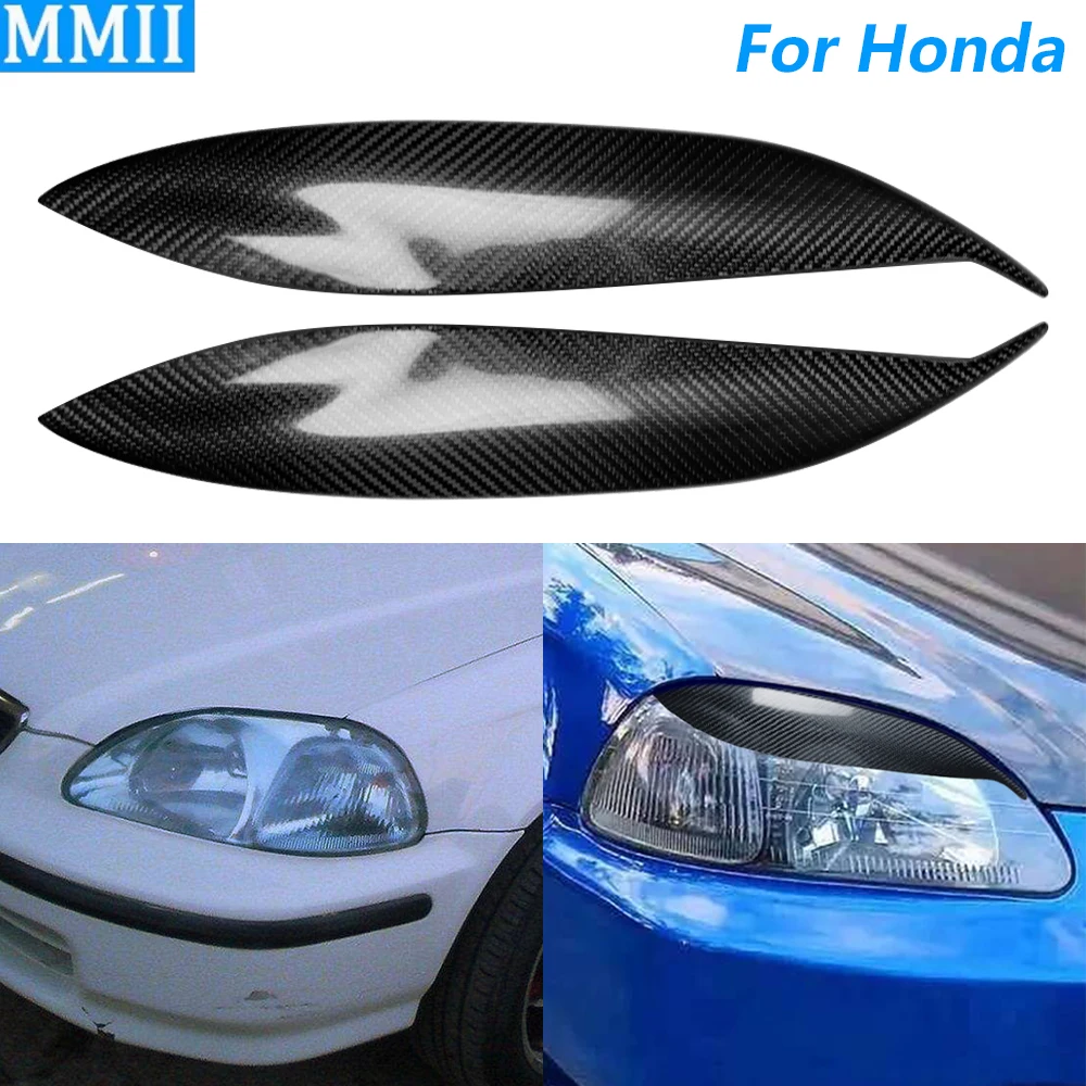 

Для Honda Civic 1996-1998 настоящая сухая передняя фара из углеродного волокна, крышка для век, отделка панели, модификация автомобильных аксессуаров