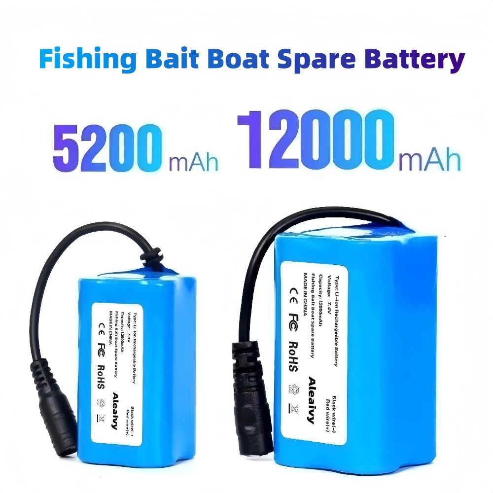 7,4 V 12000 mAh 5200 mAh Li-Ion Wiederaufladbare Für T188 T888 2011-5 V007 C18 H18 So auf Fernbedienung RC Angeln Köder Boot Batterie