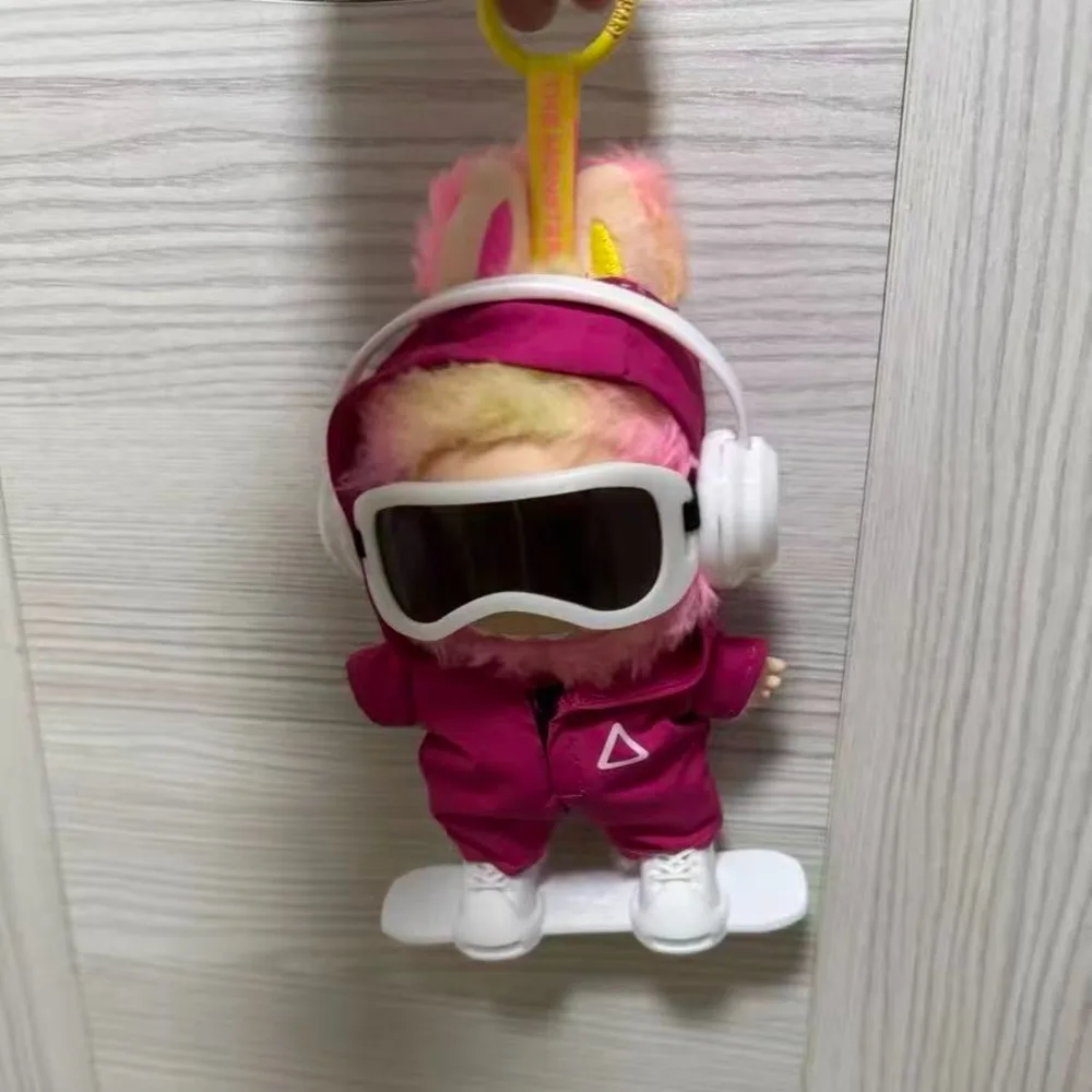 Conjunto de equipamentos de snowboard de esqui de inverno para 17cm labubu 3.0 boneca ropa labubu v1/v2/v3 acessórios para substituição de exibição