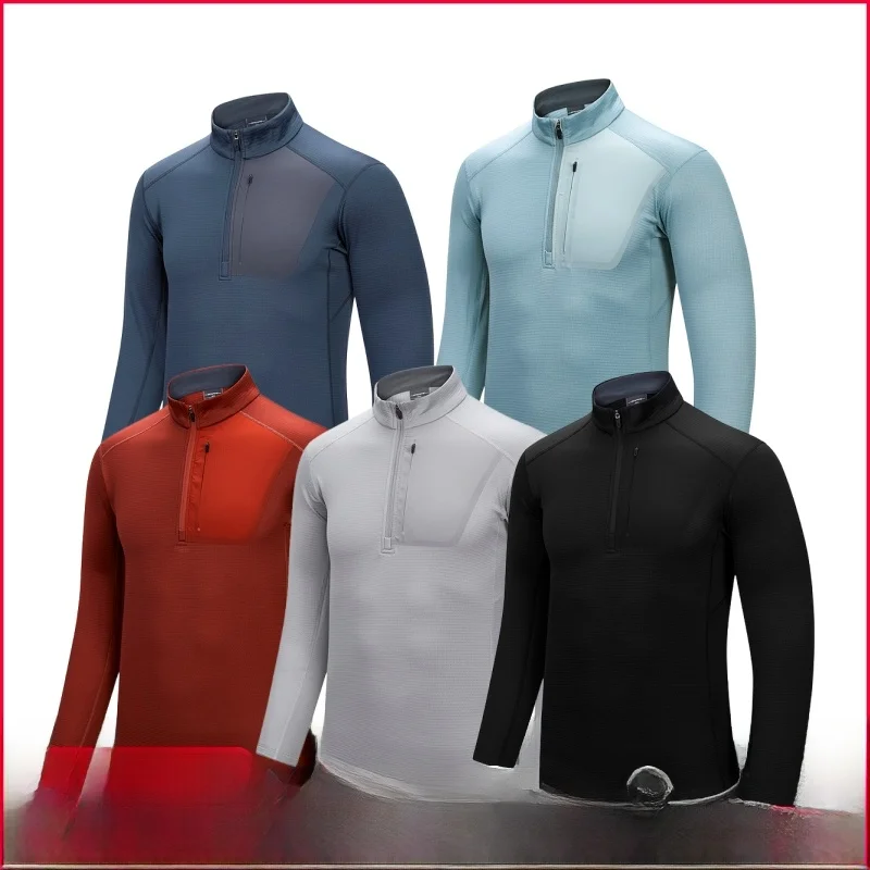 

Outdoor Function Fce Lined 3D Tailored Long Sve Hoodie Men's Spor Versatile Stand Collar Trendy Autumn Winter Sweatirt