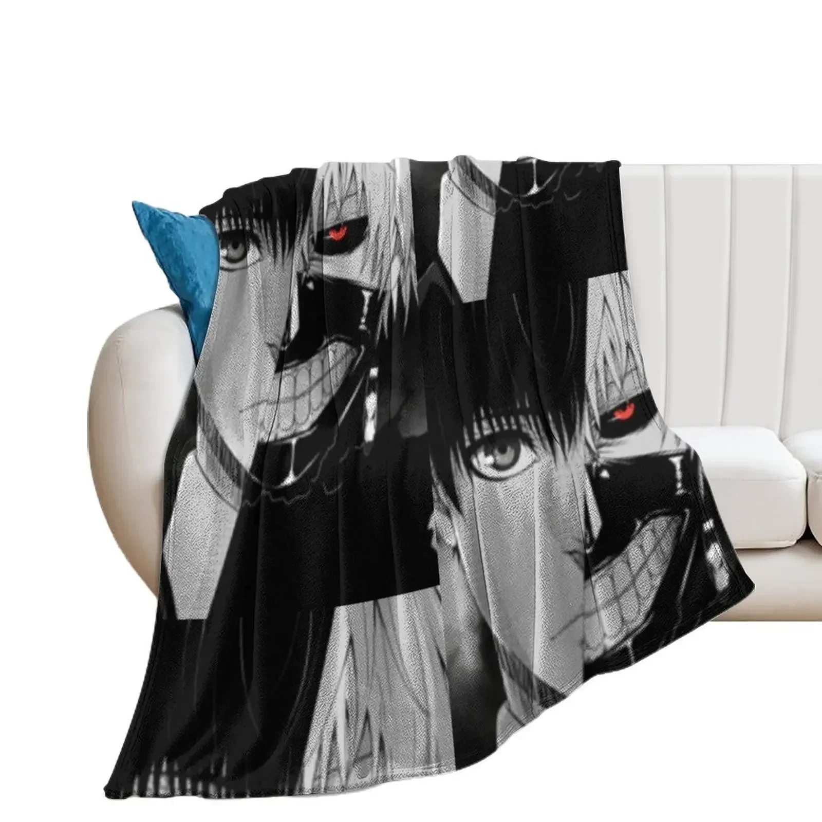 

Ken Kaneki Throw Blanket warm winter valentine gift ideas Giant Sofa Blankets