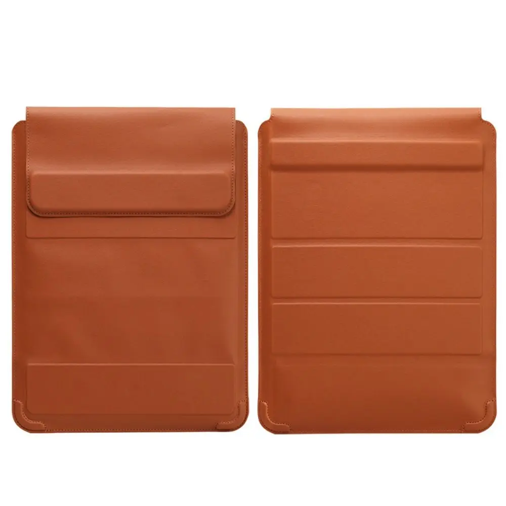 

Foldable Laptop Sleeve Holder 13-14/15-16 Inch Multifunction Carrying Stand Pouch Leather Automatic Closing for Macbook Air