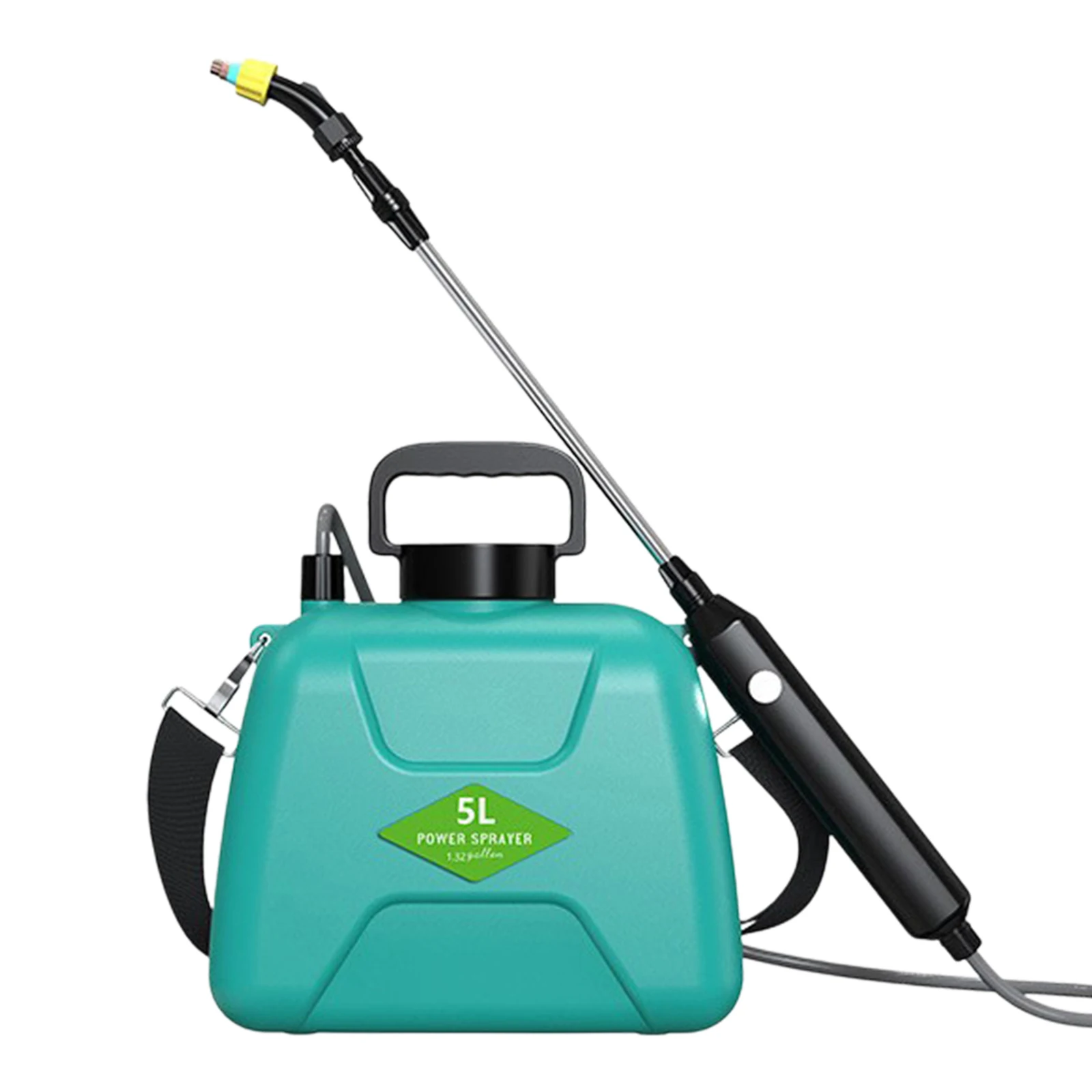 5L Electric Sprayer with 3 Mist Nozzles Rechargeable Retractable Wand Plant Sprayer with Shoulder Strap for Yard Lawn and Garden