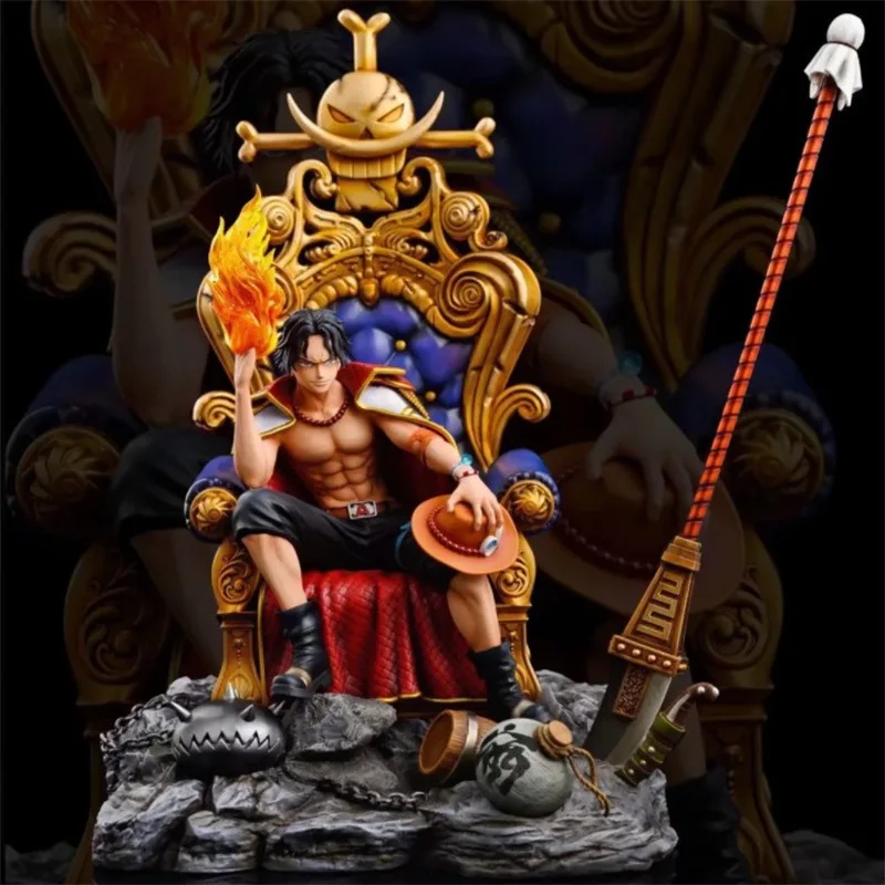 Anime ein Stück Figuren sitzen Thron Portgas d Ass Gk Manga Statue PVC Modell Sammlung Ornamente