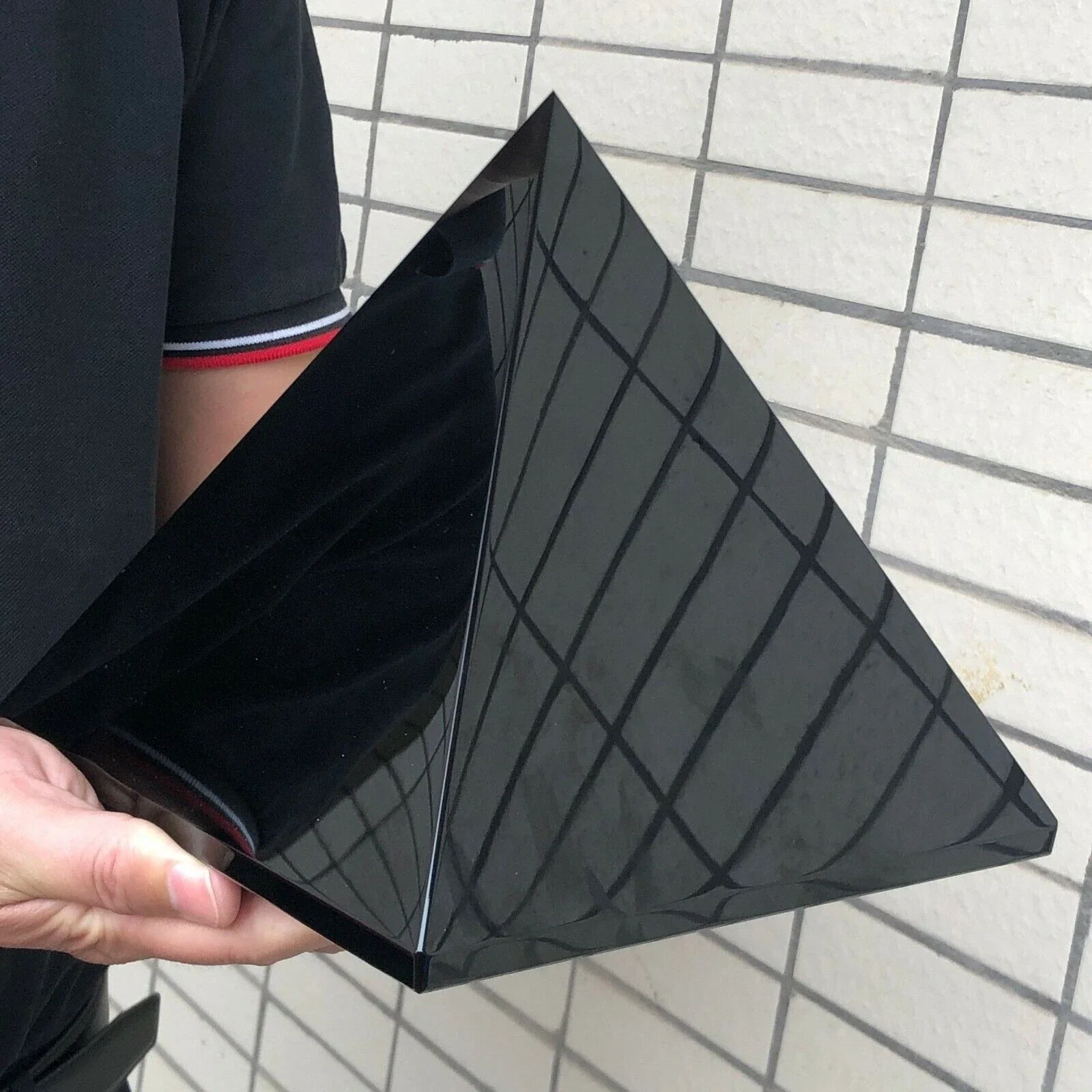 4-20cm Natural Mineral Black Tourmaline Pyramid, Crystal Quartz Black Ore Healed, Mineral Polished Triangular Pyramid