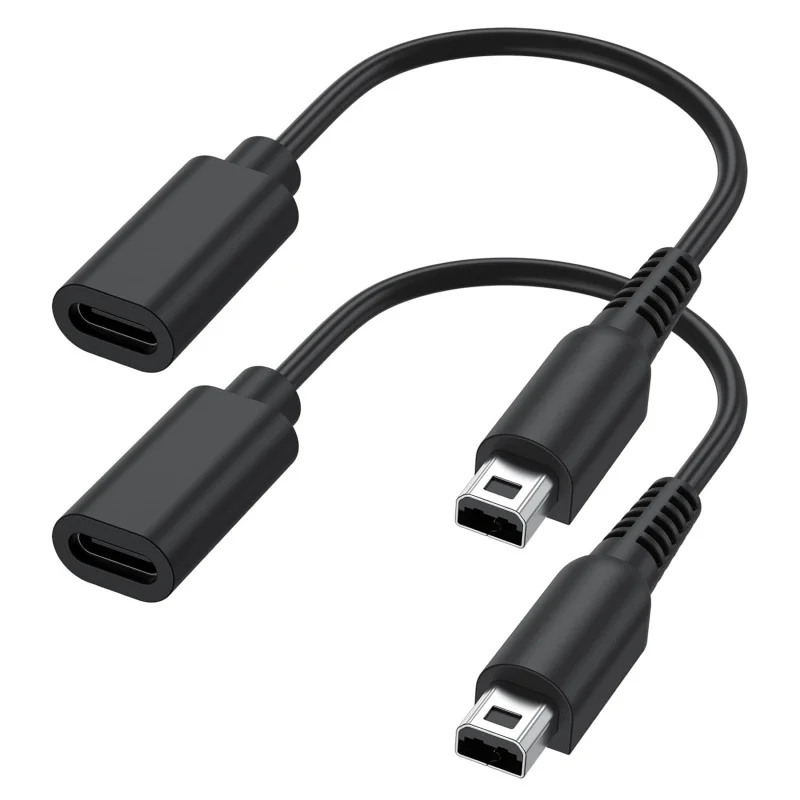Meliya Paquete de 2 Adaptadores de Cable de Carga USB C para 3DS/3DS XL/3DS LL/2DS/DSi/DSi XL/2DS XL/New 2DS LL